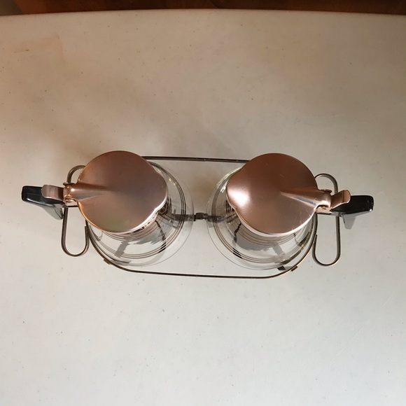 Vintage 1950’s Inland Glass Works Waffle Set Twin Warmer Stand & Sunbeam Servers - Picture 7 of 7